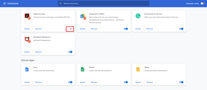 check all installed extensions