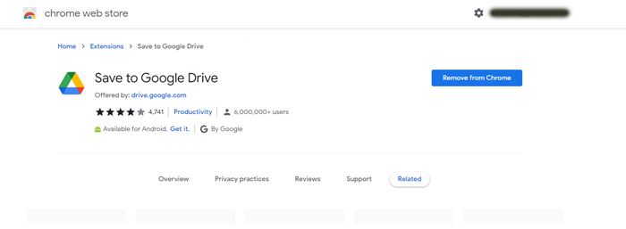 download and add the Save to Google Drive extension to the Chrome browser