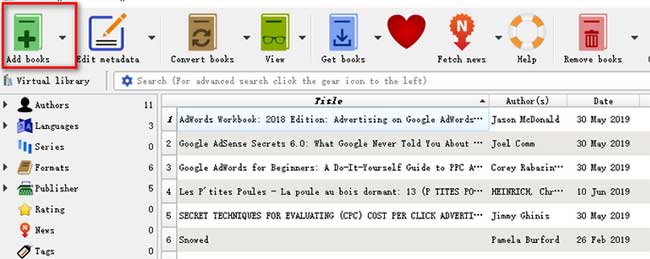 adding books in calibre