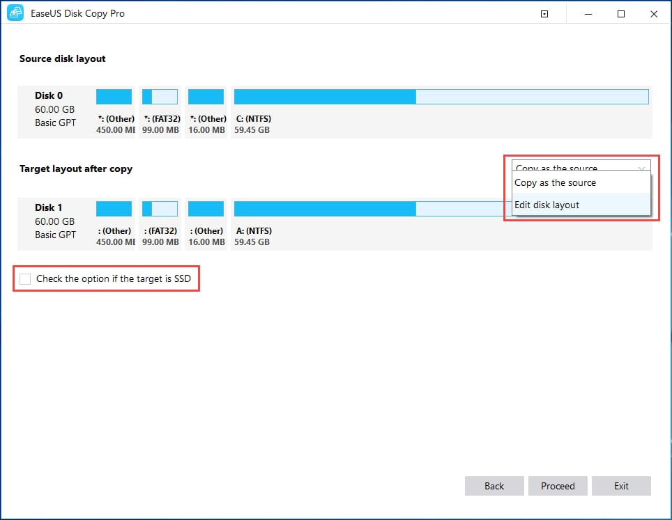 EaseUS Disk Copy for cloning MBR to GPT step 3