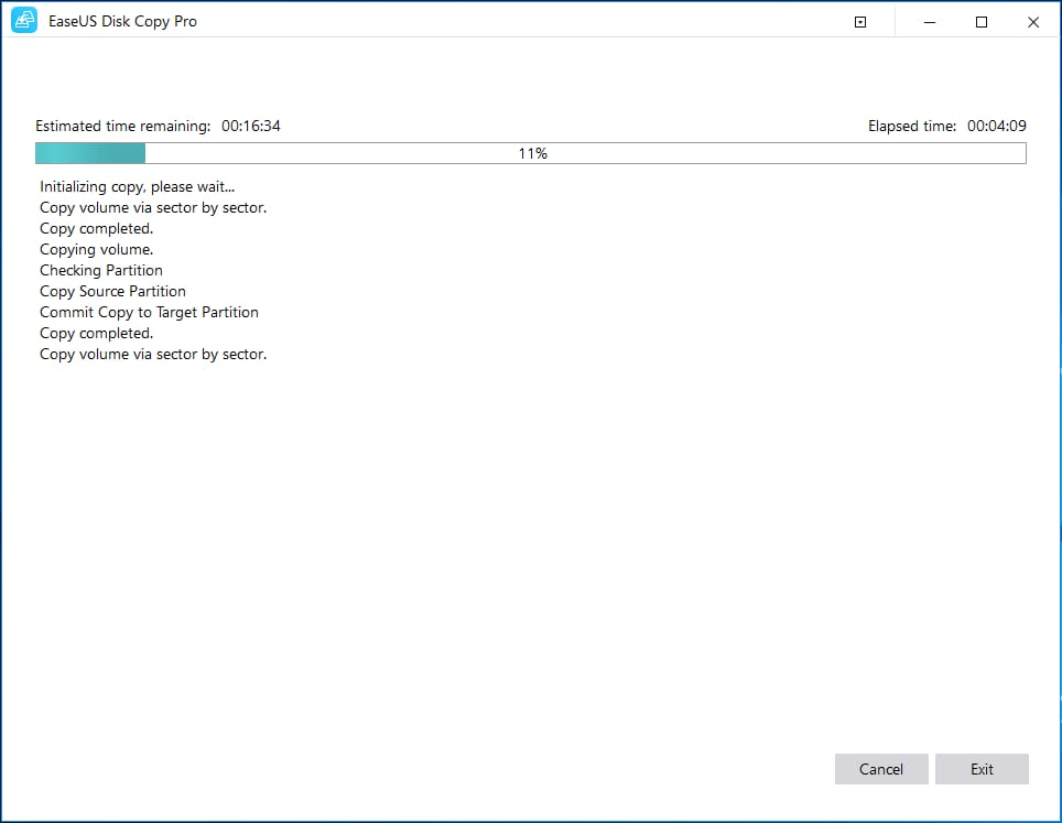 EaseUS Disk Copy for cloning MBR to GPT step 4
