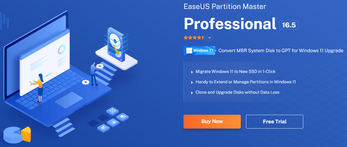 EaseUS partition master preview