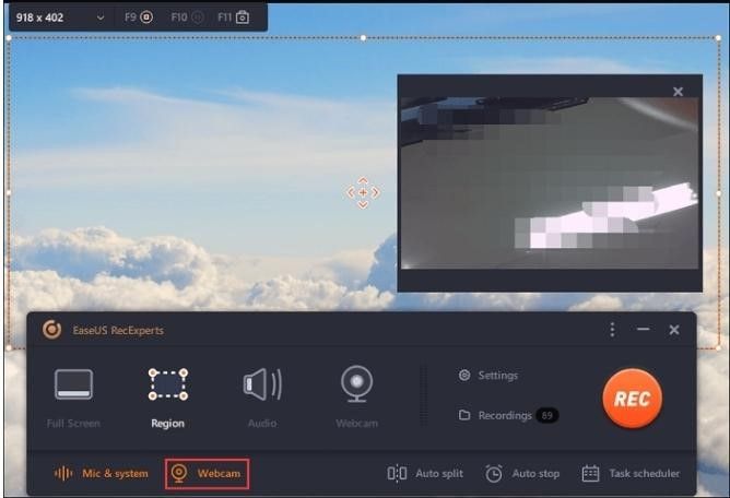 How to Record Screen with Webcam on Windows with EaseUS RecExperts Step 2