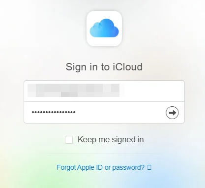 login to your icloud account
