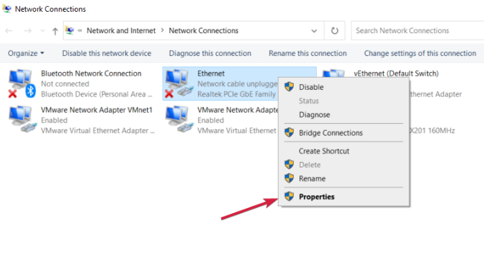 Ethernet Doesn't Have A Valid IP Configuration Configure Your Network Adapter Settings Step 2