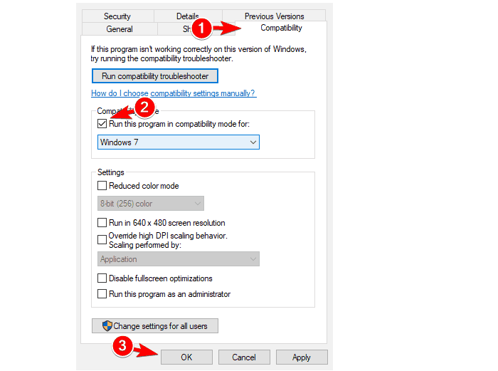 Ethernet Doesn't Have A Valid IP Configuration Install your drivers in compatibility mode Step 3