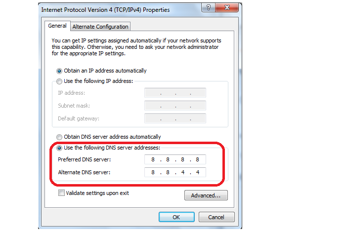 Ethernet Doesn't Have A Valid IP Configuration Migrate to Google or CloudeFlare DNS Step 7