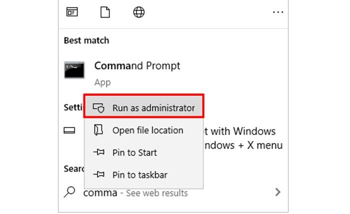 Ethernet Doesn't Have A Valid IP Configuration Reset TCP/IP Step 1