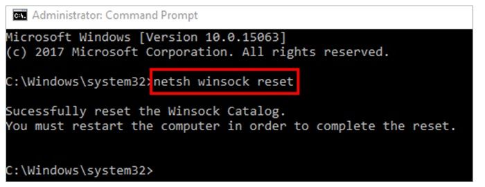 Ethernet Doesn't Have A Valid IP Configuration Reset TCP/IP Step 4