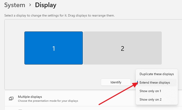 Extend Display for Monitors