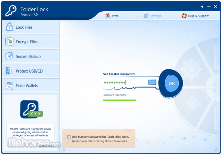 folder lock interface
