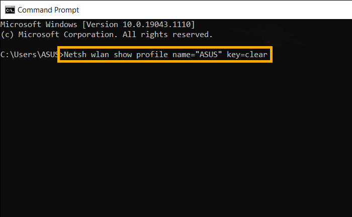 How to Find Wi-Fi Password Windows 11 CMD Step 2