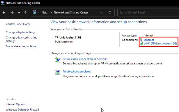 How to Find Wi-Fi Password Windows 11 Control Panel Step 2
