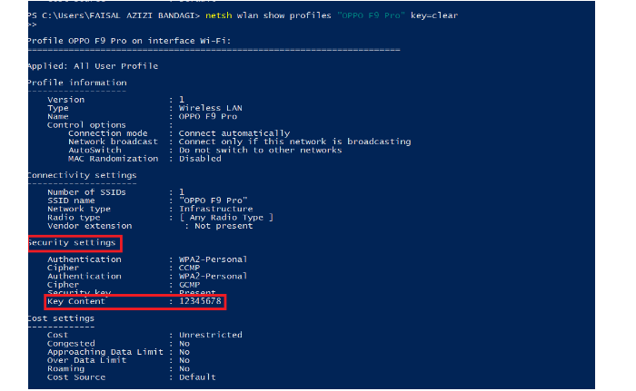 How to Find Wifi Password Windows 11 PowerShell Step 4