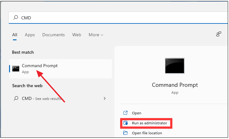 open the command prompt