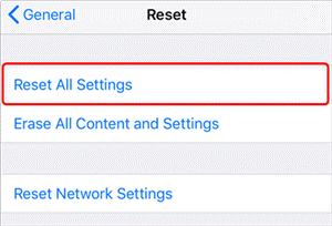  Fix no sound on iPhone by resetting all settings step 3