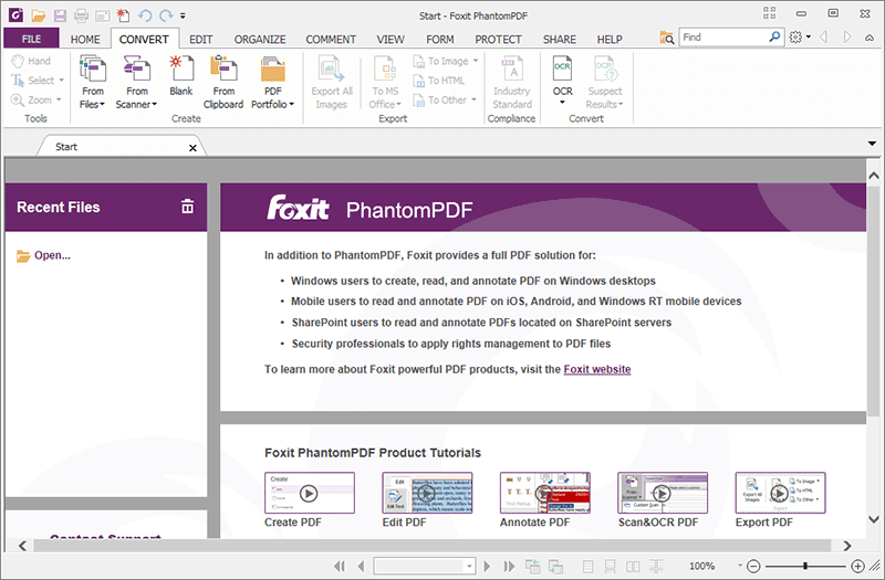 Main interface screen of Fox PhantomPDF