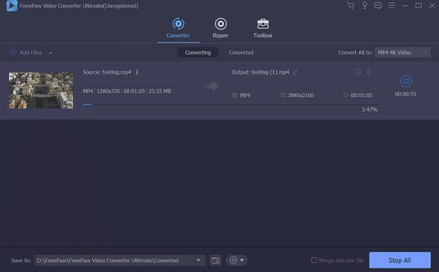 Main interface screen of FonePaw Video Converter