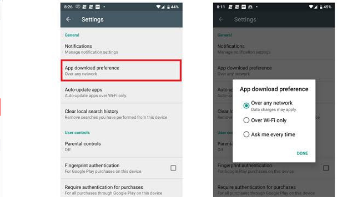 Go To Above Download Preference
