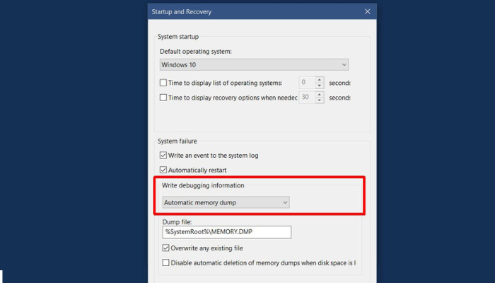 Go To Advanced Memory Dump