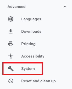 select system tab