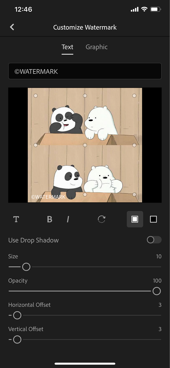 How to Add Watermark to Photos with Lightroom Step 5