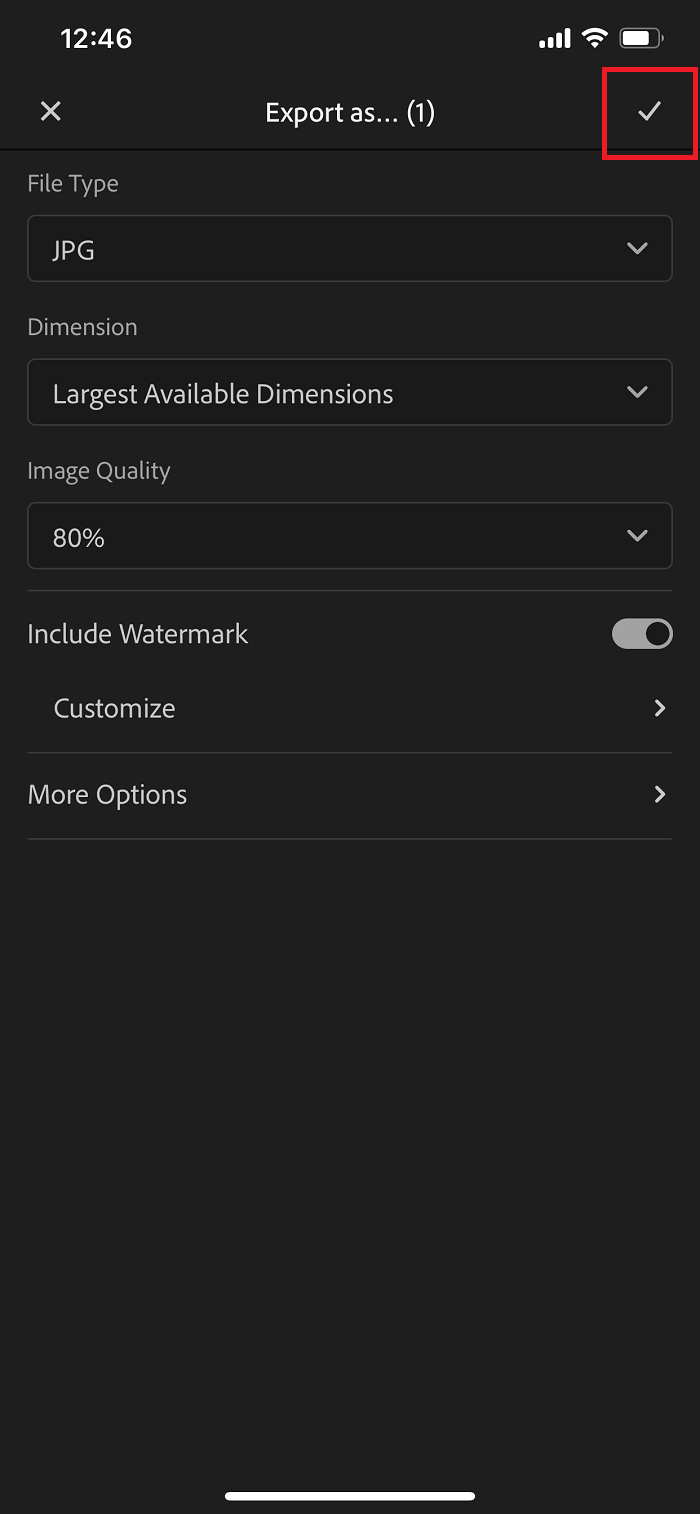 How to Add Watermark to Photos with Lightroom Step 6