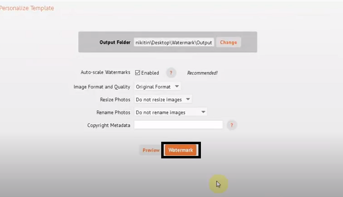 How to Add Watermark to Photos with Visual Watermark Step 5