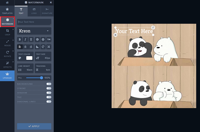 How to Add Watermark to Photos with Watermark Step 3