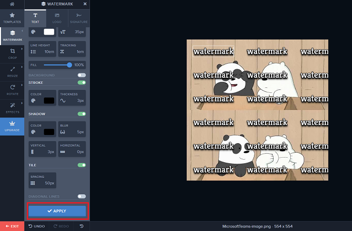 How to Add Watermark to Photos with Watermark Step 4