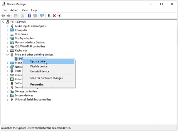 select the Logitech device