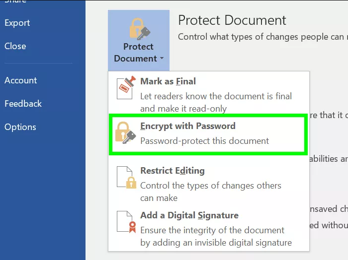 How To Encrypt Excel File With Integrated Tool Step 3