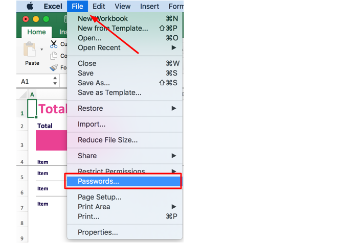 How to Verify and Unencrypt Excel File on Mac Step 2