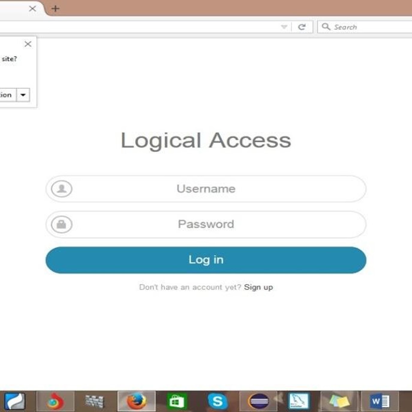 Login page Select an Image