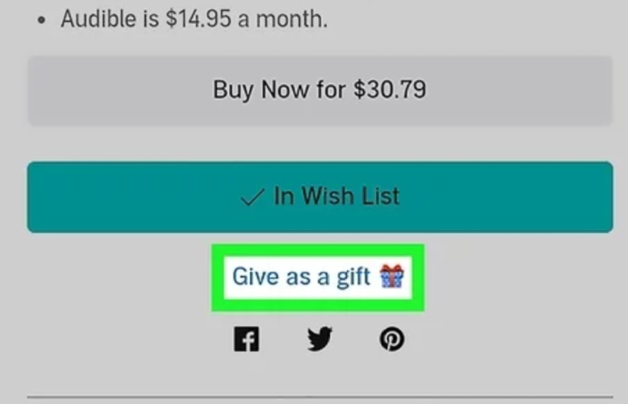 gift audible books through gift this book option step 3