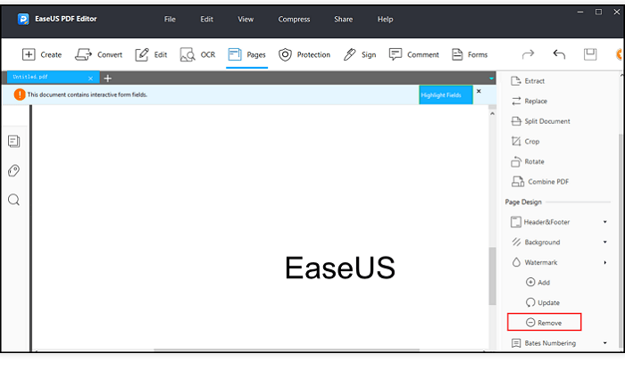 How to Remove Watermark From PDF EaseUS PDF Editor Step 4