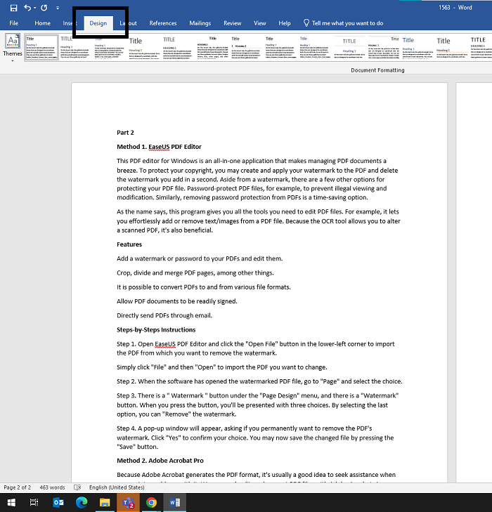 How to Remove Watermarks from PDF with Microsoft Word Step 1