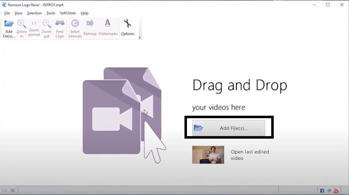 How to Remove Watermark From Videos with Remove Logo Now Step 1