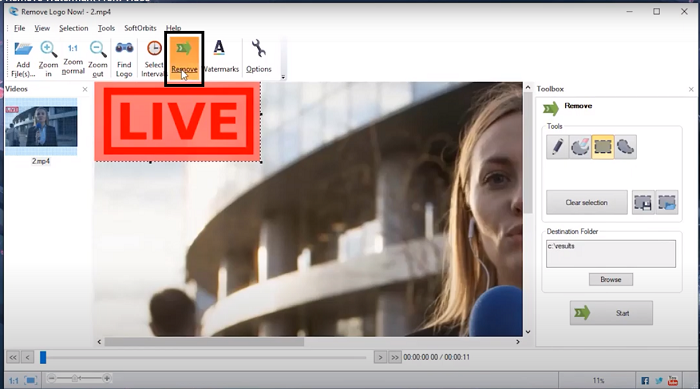How to Remove Watermark From Videos with Remove Logo Now Step 4