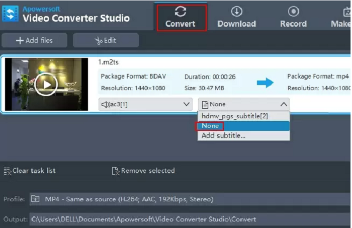 How to Remove Watermark From Videos with Video Converter Studio Step 2