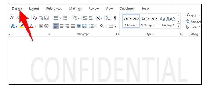 How to Remove Watermark in Word via Watermark Menu Step 1