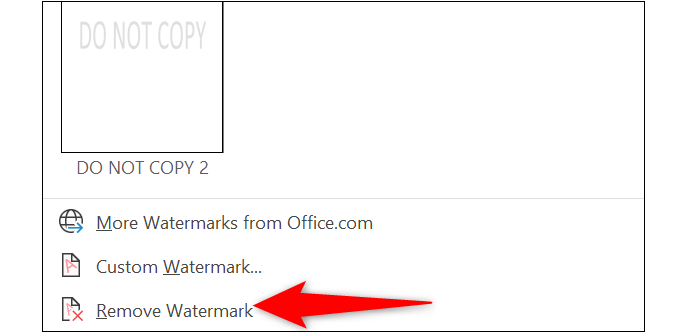 How to Remove Watermark in Word via Watermark Menu Step 3