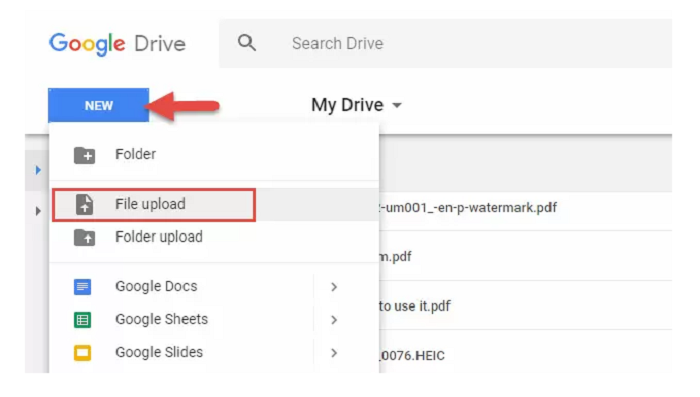 How to Remove Watermarks from PDF with Google Docs Step 1