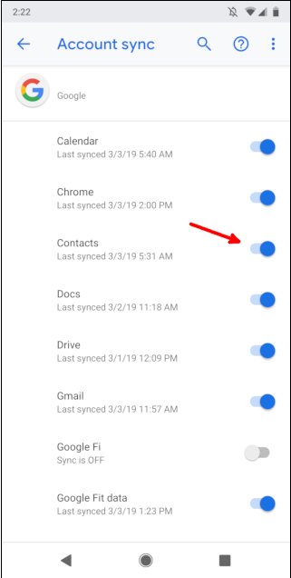 enable contacts