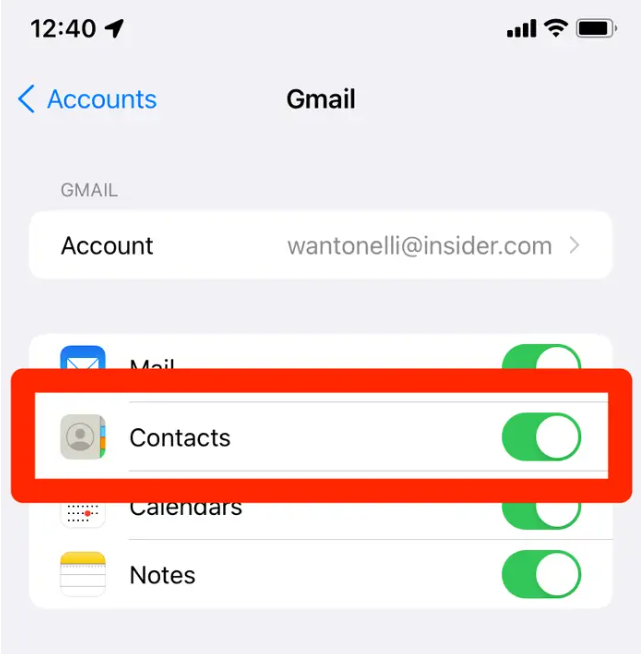 enable contacts