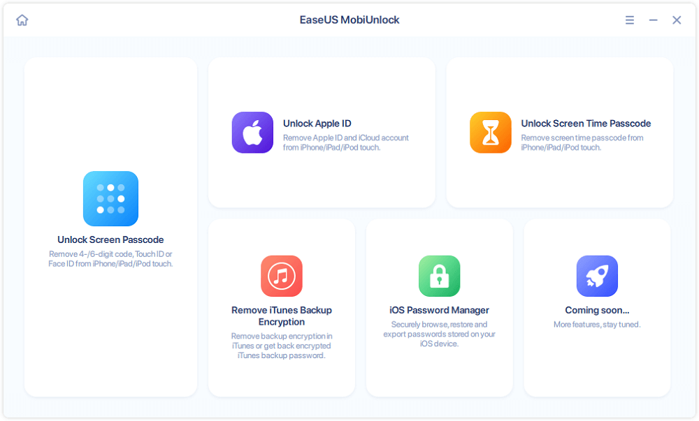 How to use the EaseUs MobiUnlock tool step 1