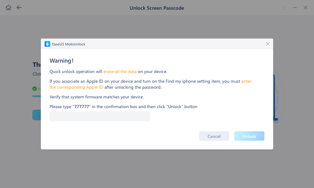 How to use the EaseUs MobiUnlock tool step 4