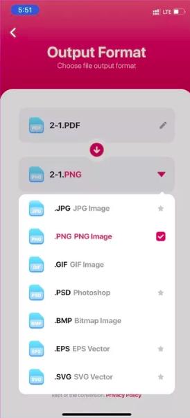 Converting PDF to JPG using Image Converter app