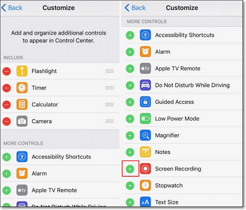 open the settings option