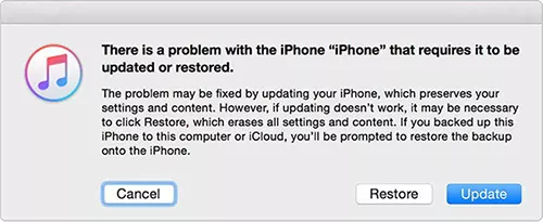 select the restore option